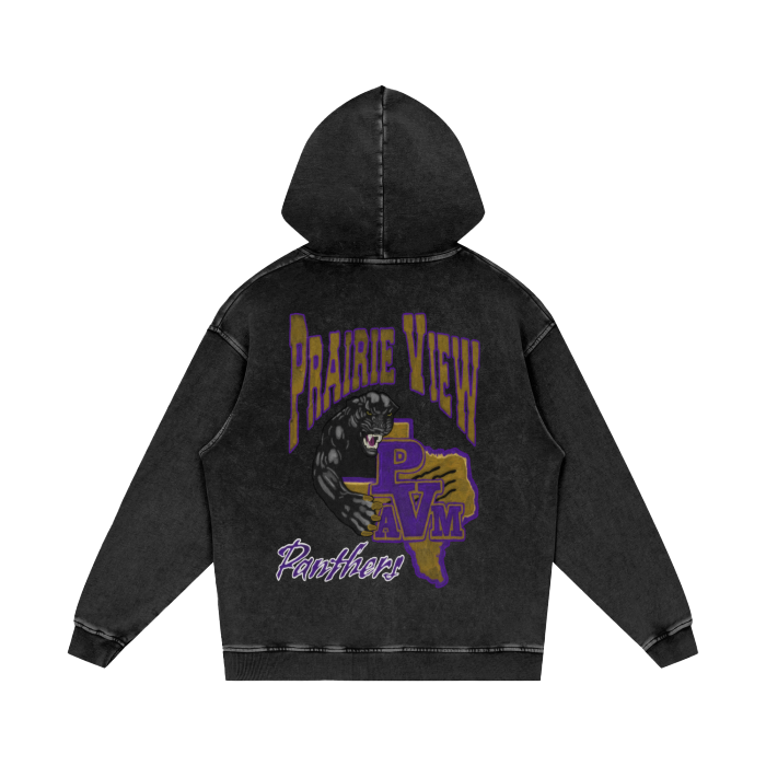 Prairie View University Acid Wash Oversize Hoodie - 420 GSM