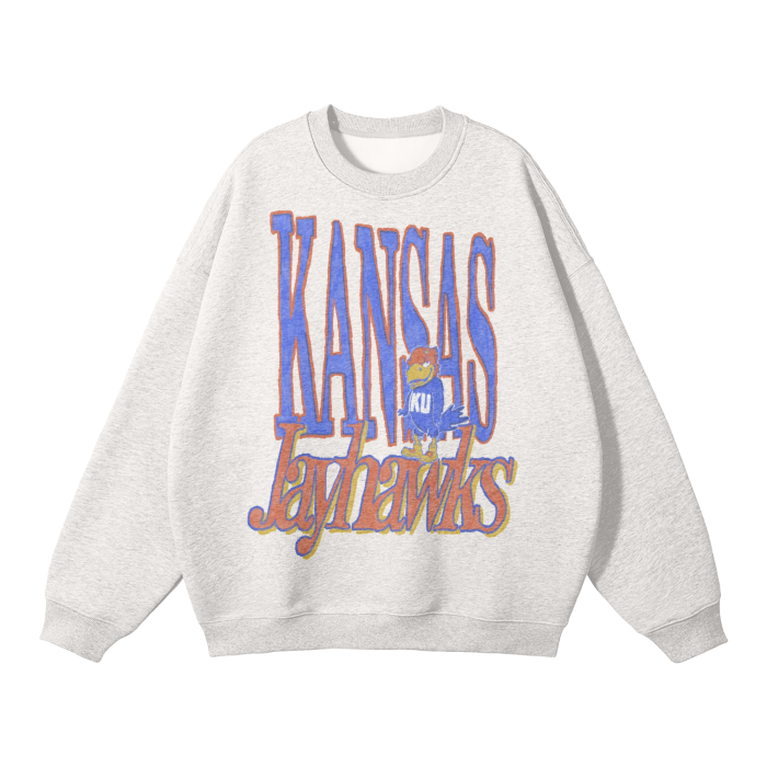 Kansas Jayhawks Unisex Solid Color Fleece Pullover