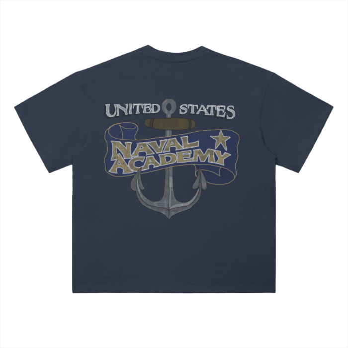 Navy Academy Drop Shoulder T-Shirt - 300 GSM