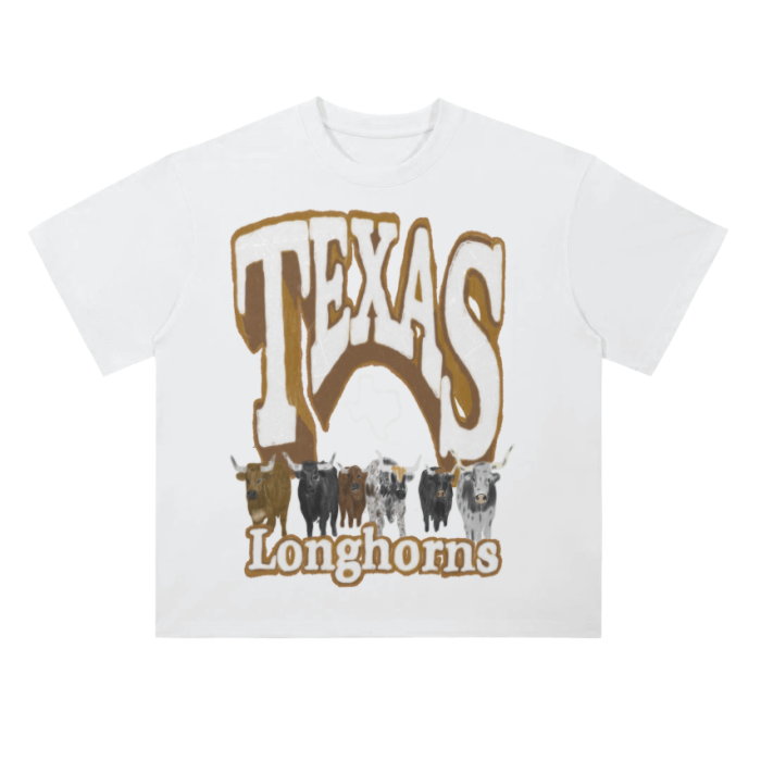 Texas longhorns Drop Shoulder T-Shirt - 300 GSM