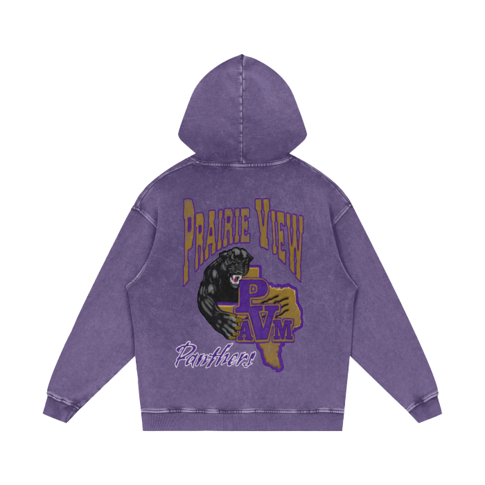 Prairie View University Acid Wash Oversize Hoodie - 420 GSM