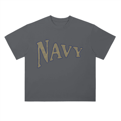 Navy Academy Drop Shoulder T-Shirt - 300 GSM