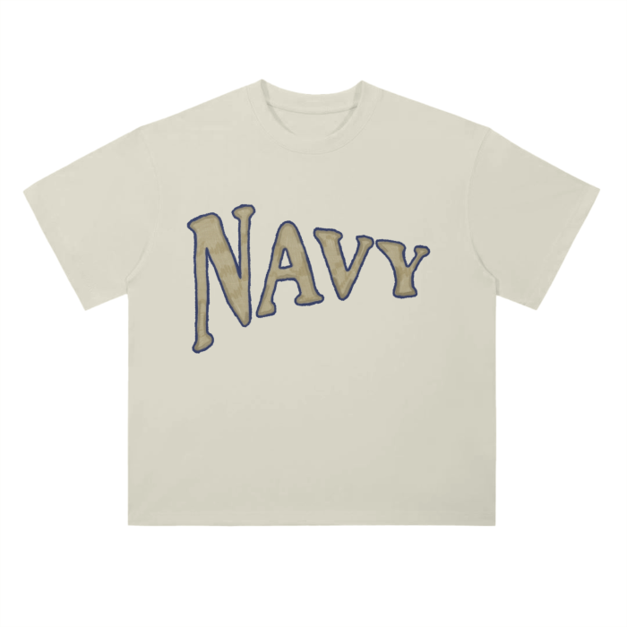 Navy Academy Drop Shoulder T-Shirt - 300 GSM