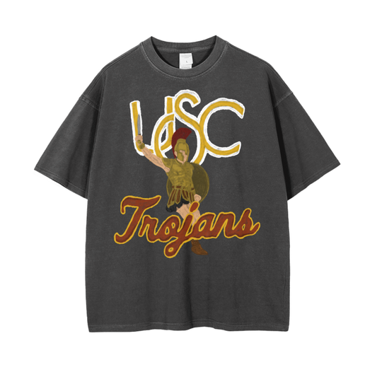 USC Vintage Wash Drop Shoulder T-Shirt - 250 GSM