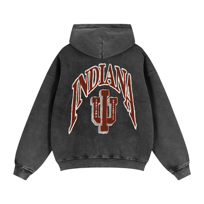 Indiana U Zip-Through Boxy Hoodie