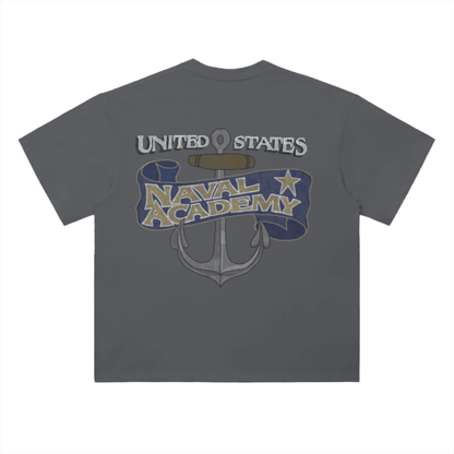 Navy Academy Drop Shoulder T-Shirt - 300 GSM