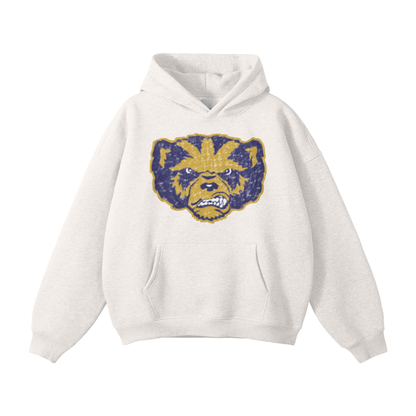 Michigan Wolverine (Gray) Unisex Oversized Solid Color Fleece Hoodie