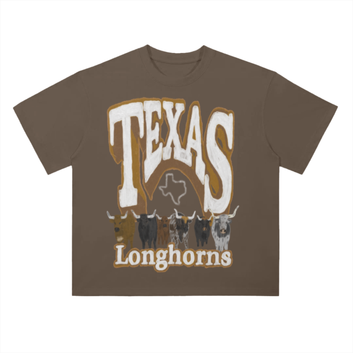 Texas longhorns Drop Shoulder T-Shirt - 300 GSM