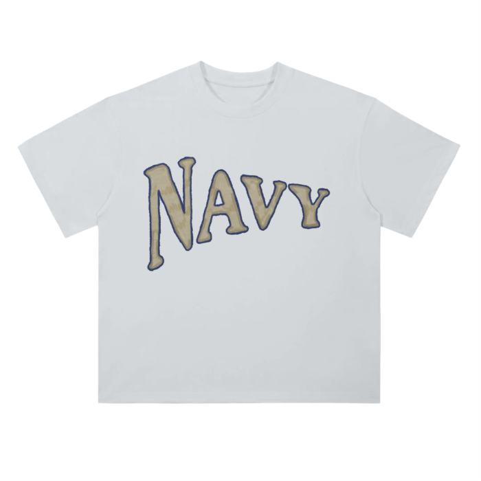 Navy Academy Drop Shoulder T-Shirt - 300 GSM