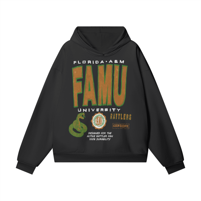 FAM U Oversize Heavyweight Hidden Pocket Fleece Hoodie - 460 GSM