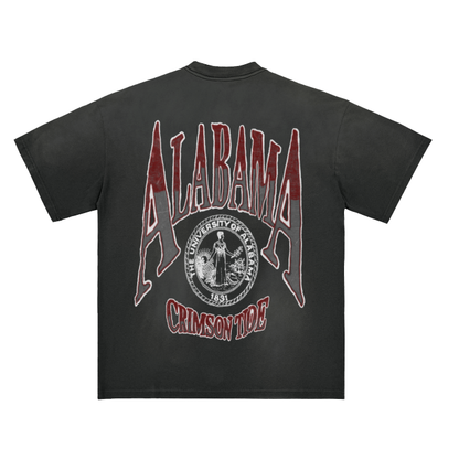 Alabama Crimson Tide Monkey Washed Distressed Drop Shoulder Crew Neck T-Shirt