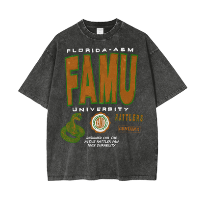 FAM U Acid Wash Oversize T-Shirt - 250 GSM