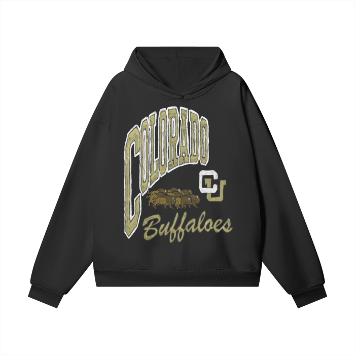 Colorado university Buffaloes Oversize Heavyweight Hidden Pocket Fleece Hoodie - 460 GSM