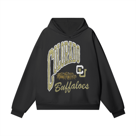 Colorado university Buffaloes Oversize Heavyweight Hidden Pocket Fleece Hoodie - 460 GSM