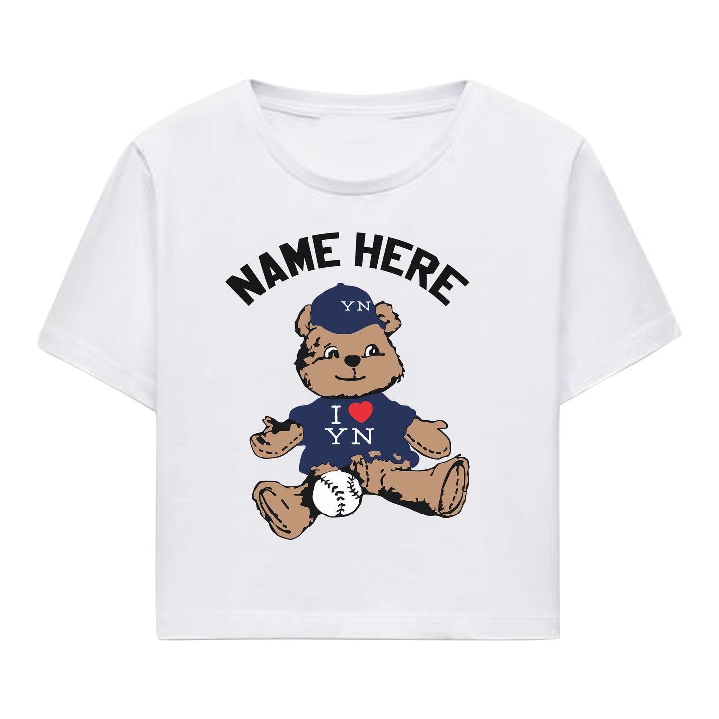 I LOVE TEDDY BASEBALL Women's Baby Tee