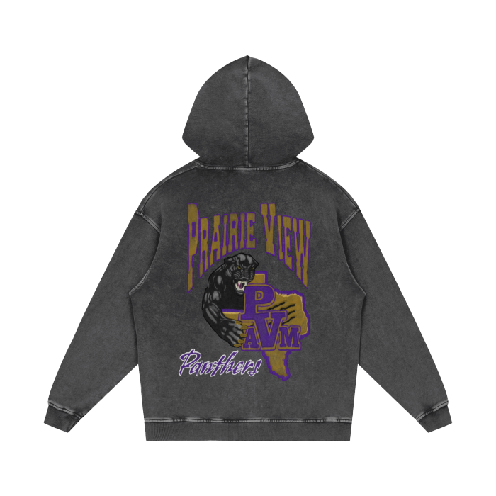 Prairie View University Acid Wash Oversize Hoodie - 420 GSM