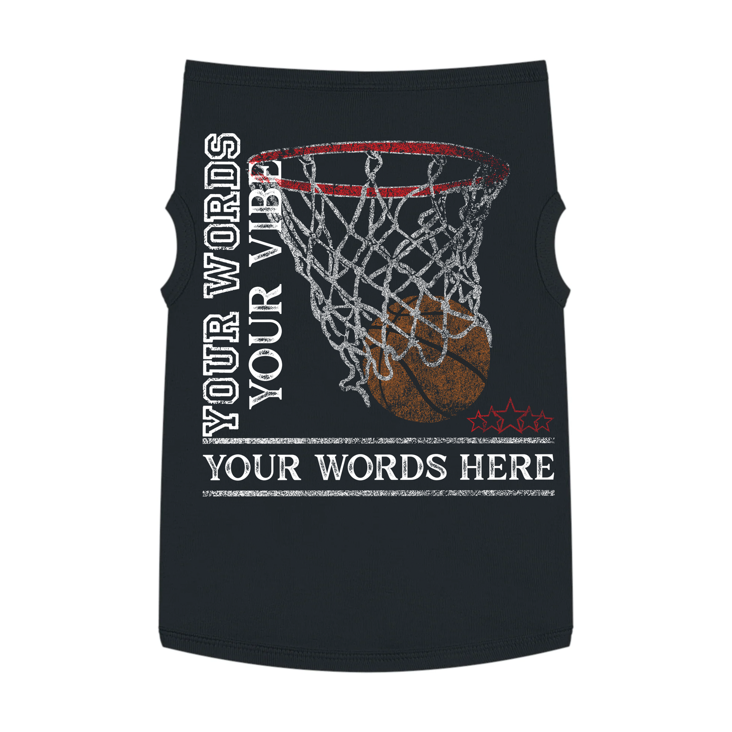 🏀 Buckets & Bones Pet Tank – Custom Basketball Hoop Design 🐶🔥 Pet Tank Top