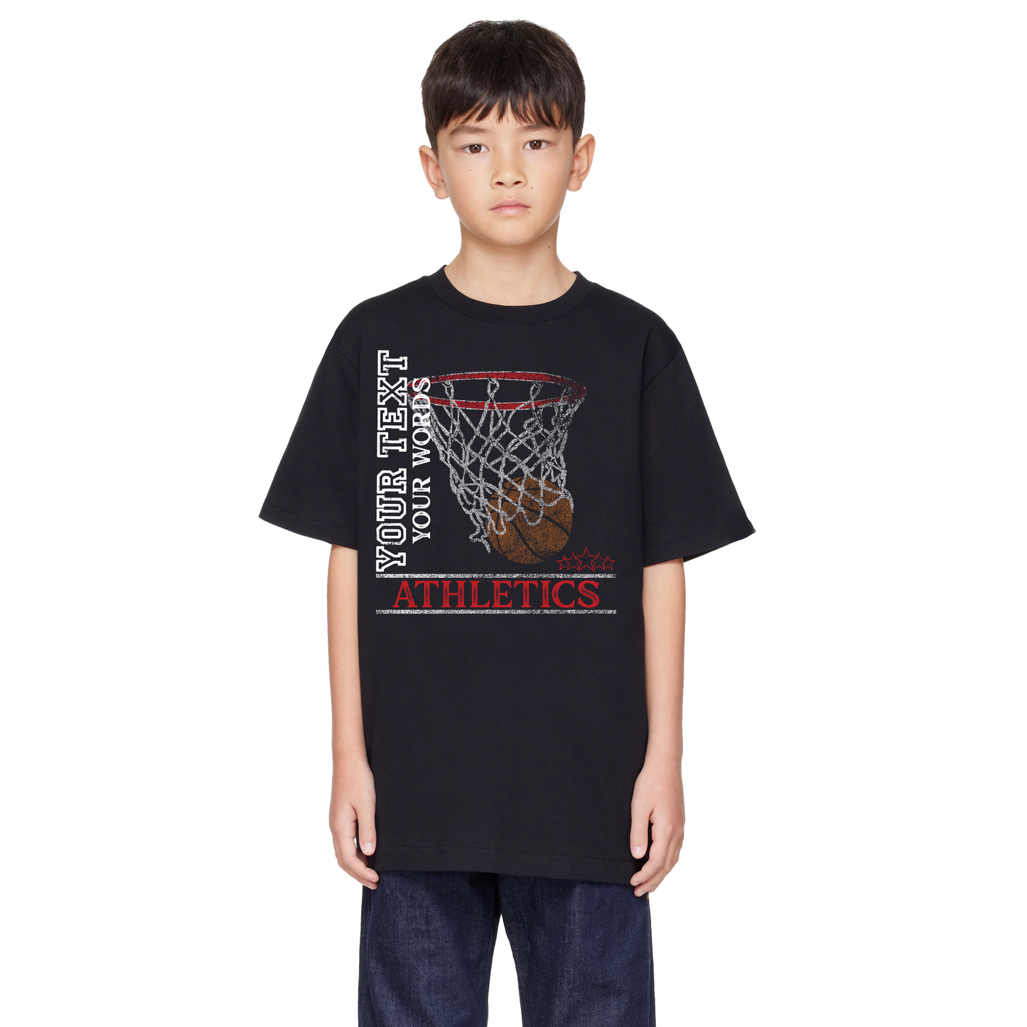 Legacy Custom Kids’ Basketball Tee – Personalized "Bball in the Hoop" Shirt