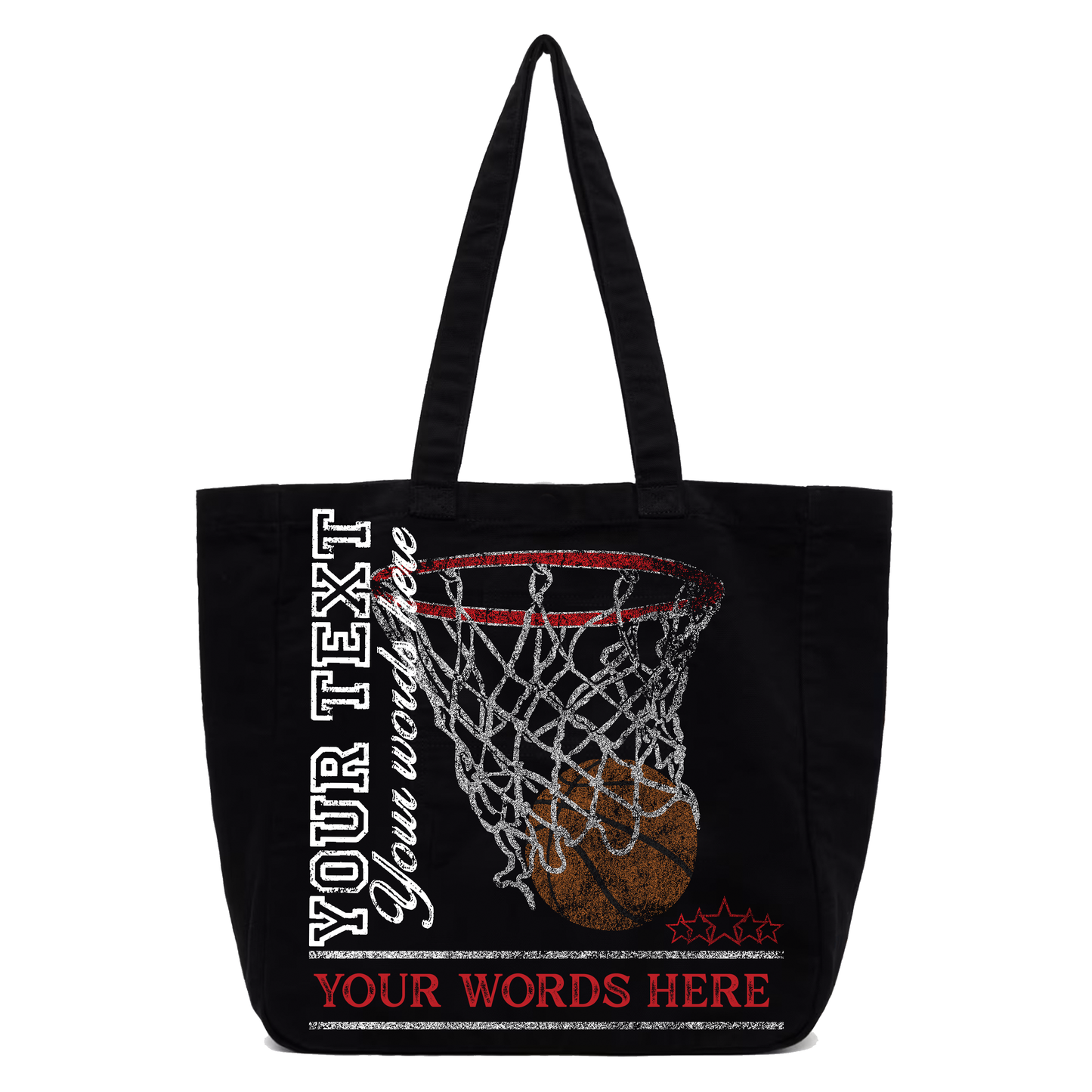 Legacy Custom Basketball Tote – Personalized "Bball in the Hoop" Bag Organic Cotton Tote Bag