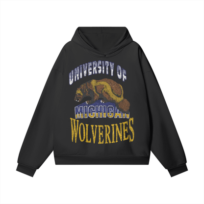 Michigan Oversize Heavyweight Hidden Pocket Fleece Hoodie