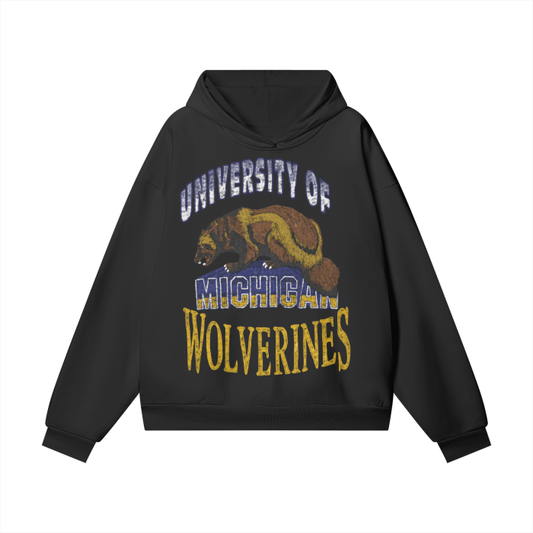 Michigan Oversize Heavyweight Hidden Pocket Fleece Hoodie