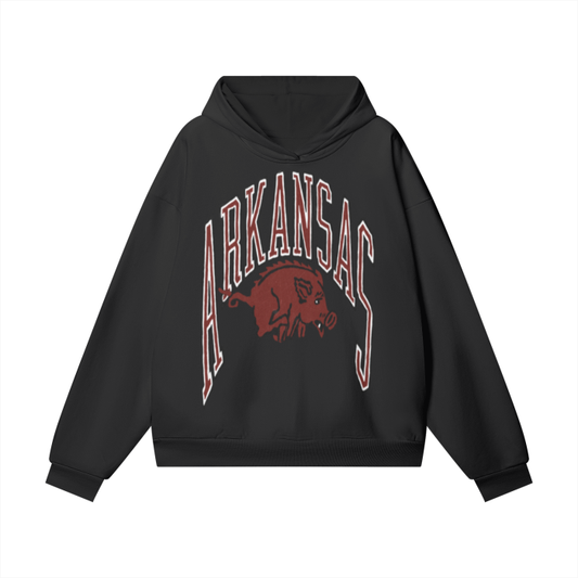 Arkansas Razorbacks Oversize Heavyweight Hidden Pocket Fleece Hoodie - 460 GSM