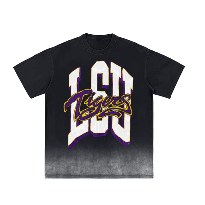 LSU Tigers Black Vintage Washed Gradient T-Shirt