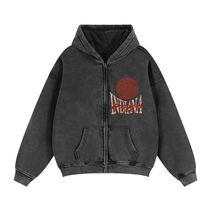 Indiana U Zip-Through Boxy Hoodie