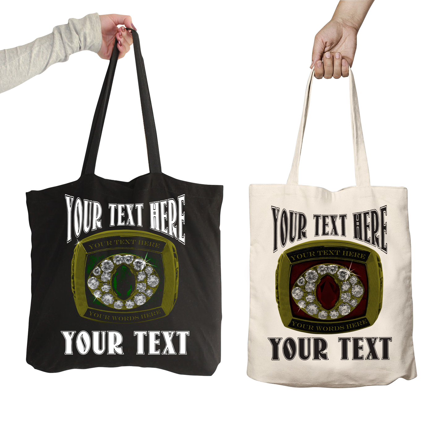 🏆 Custom Championship Ring Tote Bag – Personalized & Stylish 💍👜 Cotton Canvas Tote Bag