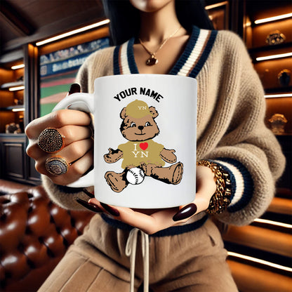 I LOVE TEDDY BASEBALL COFFEE MUG