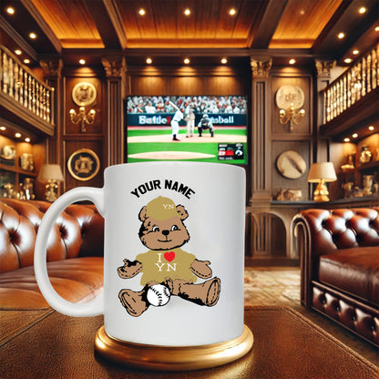 I LOVE TEDDY BASEBALL COFFEE MUG