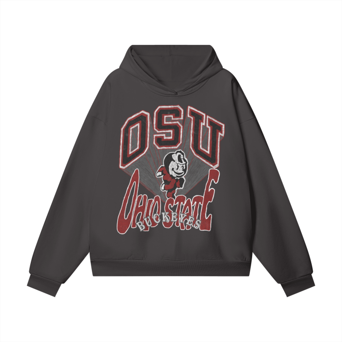 Ohio State Oversize Heavyweight Hidden Pocket Fleece Hoodie