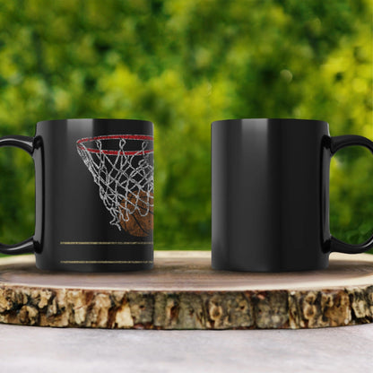 Legacy Custom Basketball Mug – Personalized "Bball in the Hoop" Coffee Cup Black Mug (11oz, 15oz)