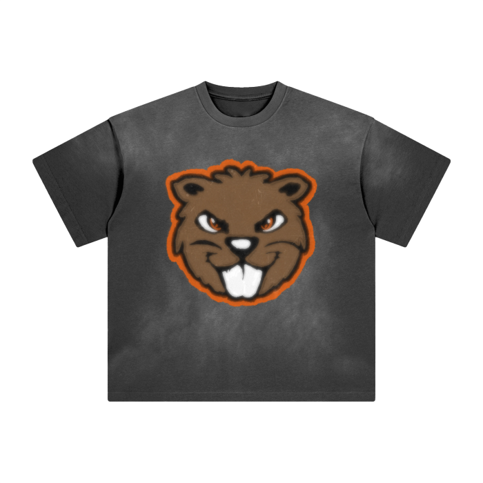 Oregon State Beavers Washed All-Over Drop Shoulder T-Shirt - 250 GSM