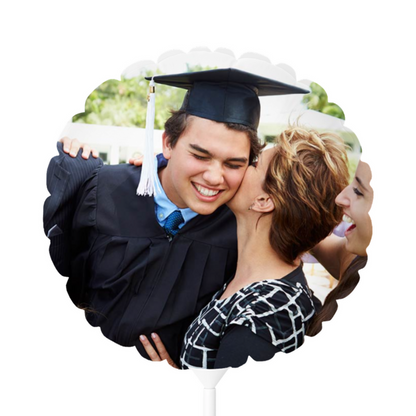 Custom Photo Balloon – Personalized Heart or Circle-Shaped Balloon (Round and Heart-shaped), 11"