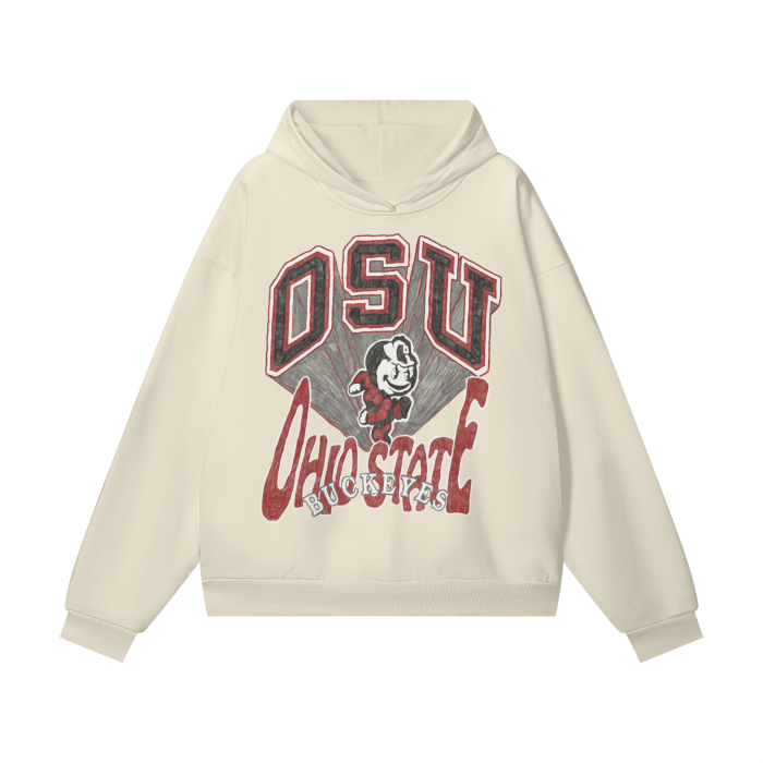 Ohio State Oversize Heavyweight Hidden Pocket Fleece Hoodie