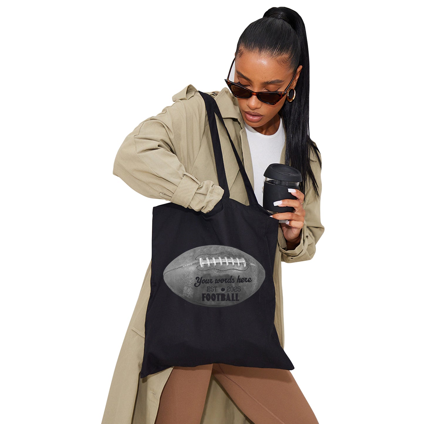 Legacy Custom Vintage Football Tote – Personalized Retro Sports Bag Organic Cotton Tote Bag