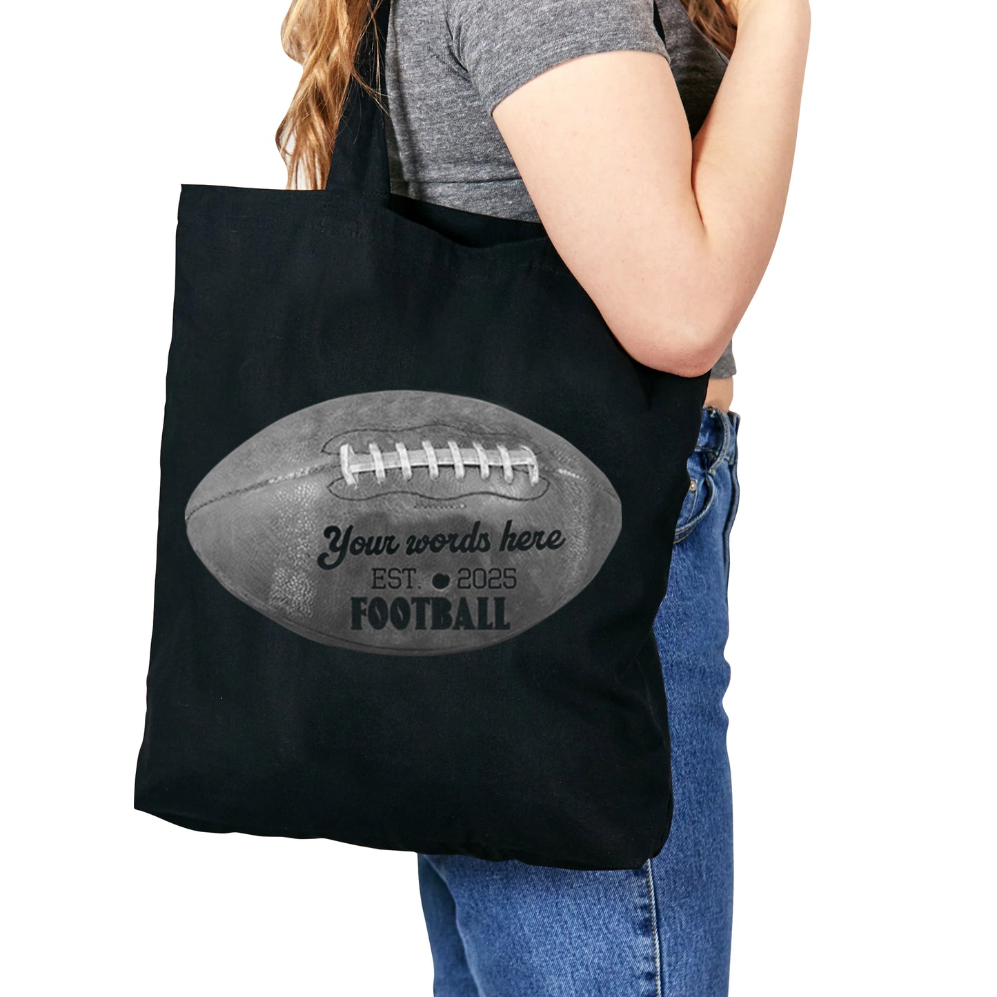 Legacy Custom Vintage Football Tote – Personalized Retro Sports Bag Organic Cotton Tote Bag