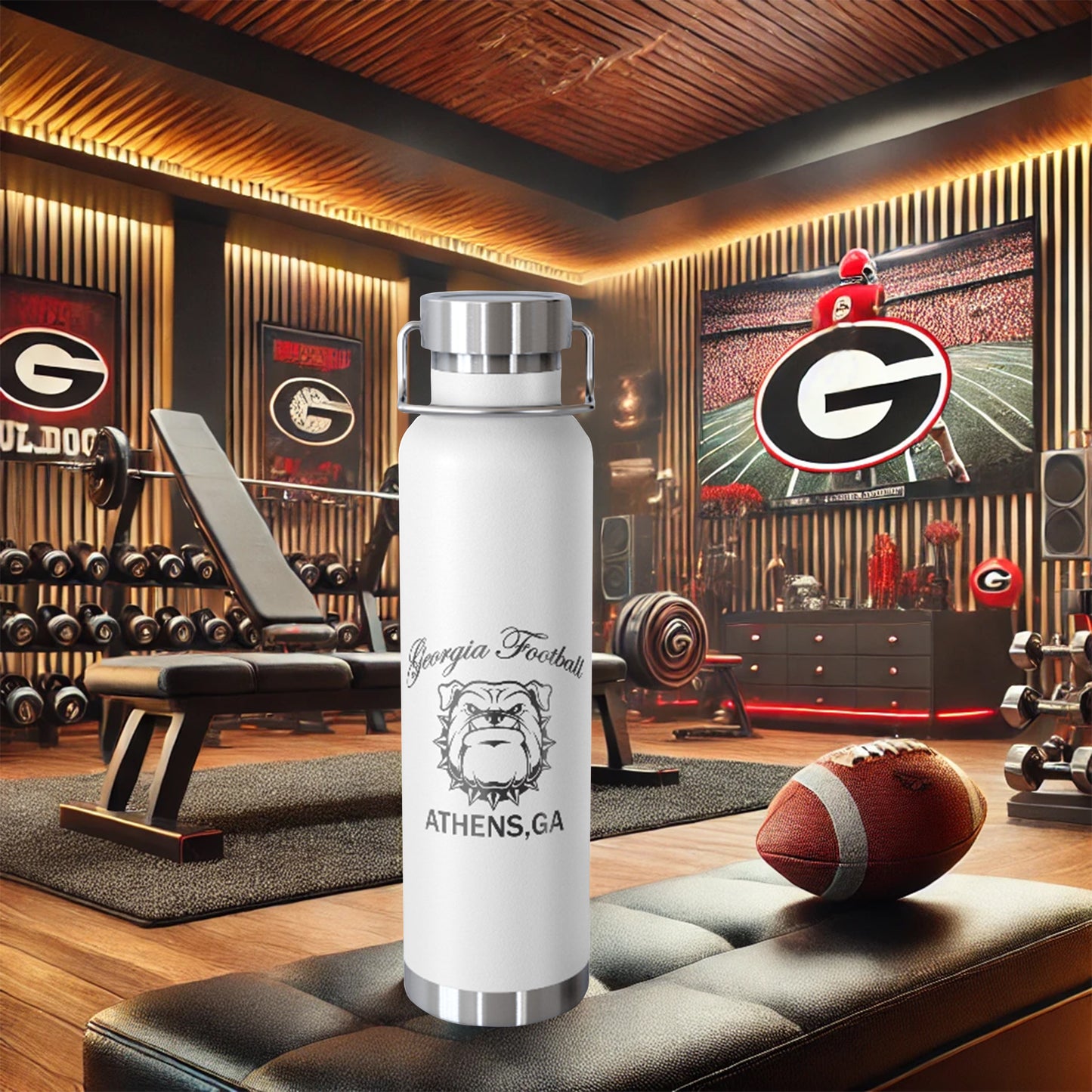 Georgia Bulldogs football Copper Vacuum Insulated Bottle, 22oz