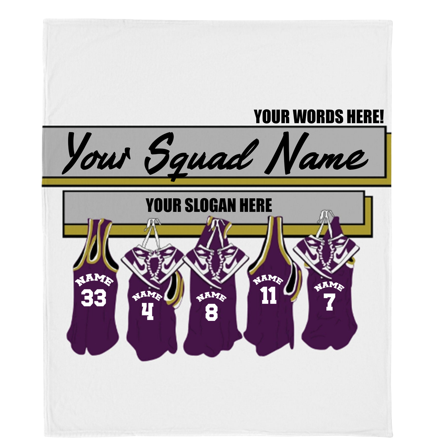 Legacy Custom Jersey Blanket – Personalized Hanging Jersey Design Jersey Fleece Blanket 50" x 60"