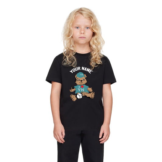 I LOVE TEDDY BASEBALL CUSTOM KIDS TEE