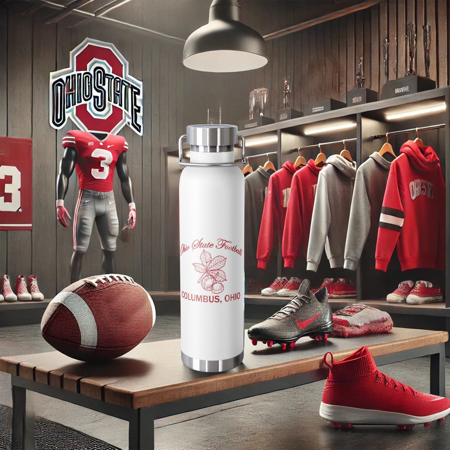 Ohio state University Buckeye Football Copper Vacuum Insulated Bottle, 22oz