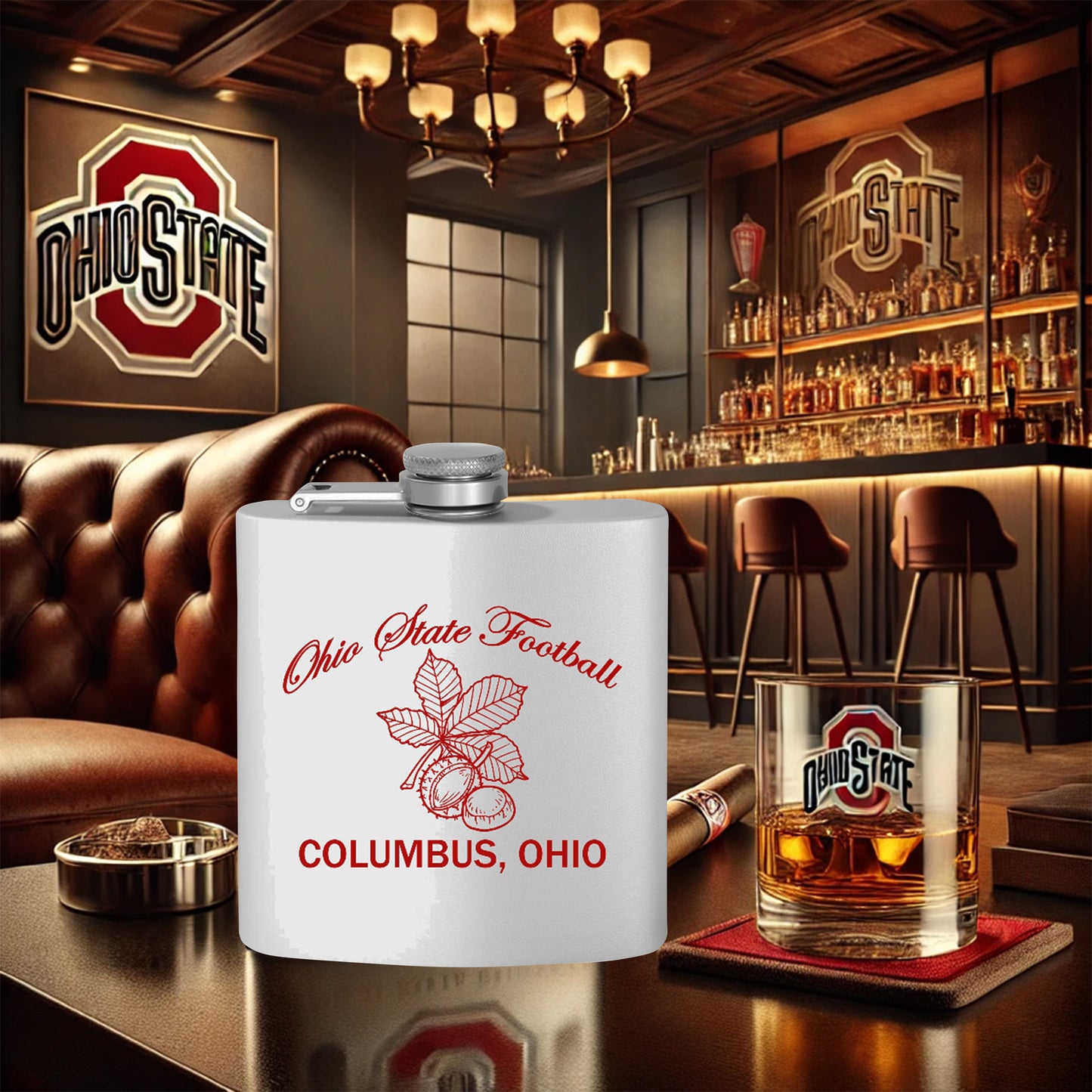 Ohio State Football Stainless Steel Flask, 6oz