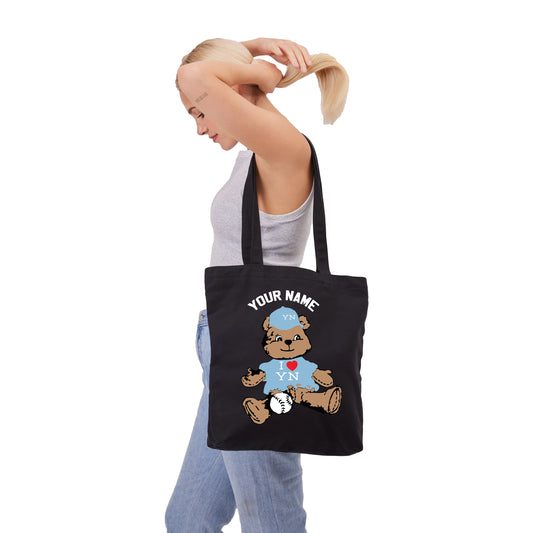 I LOVE TEDDY BASEBALL CUSTOM Cotton Tote